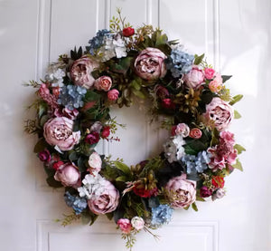 The Stella -  Large Winter Dusky Pink Wreath