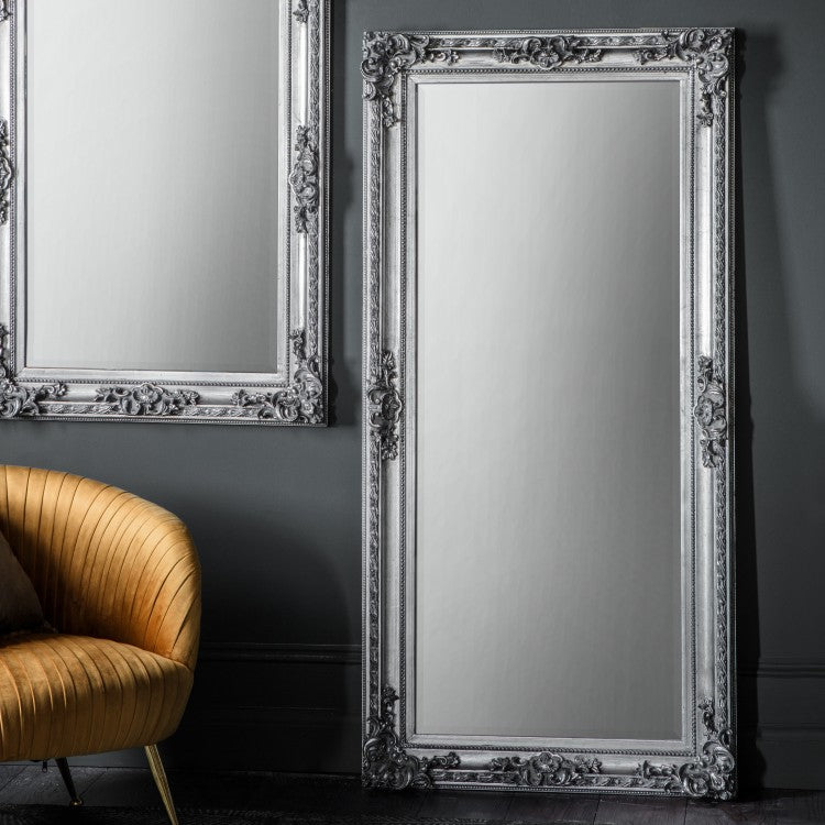 The Nicole - Silver Ornate Leaner Mirror