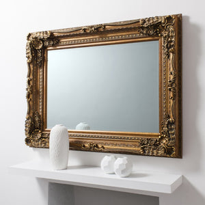 The Mila - Gold Rectangular Ornate Mirror