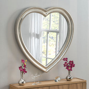 The Olivia - Silver Heart Shape Mirror