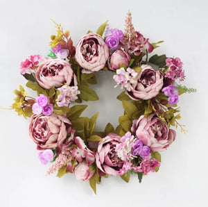 The Stella - Dusky Purple Peony Summer Wreath