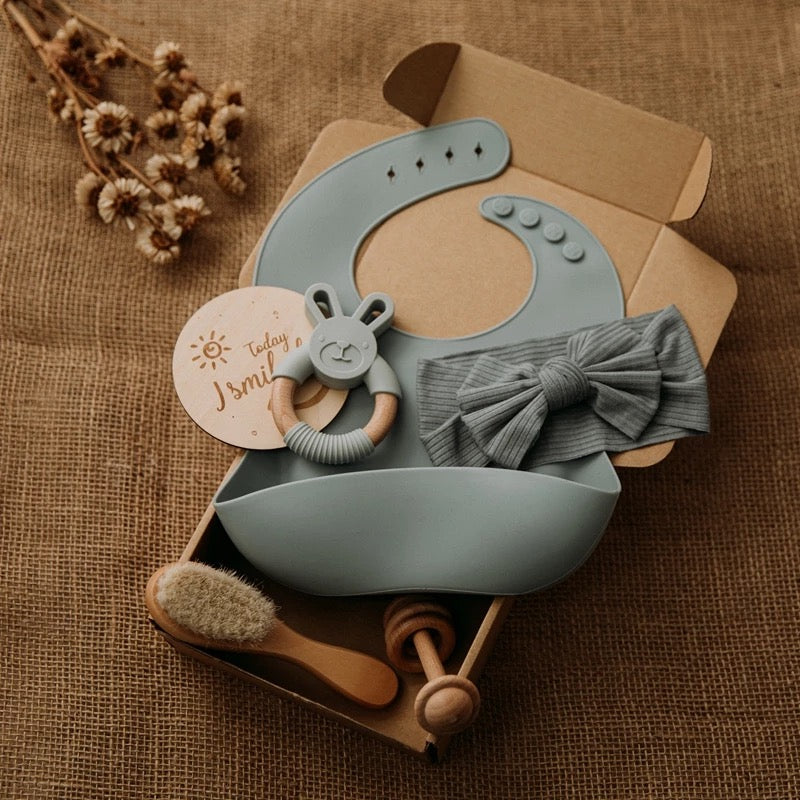 The London - Blue Headband Baby Gift Set