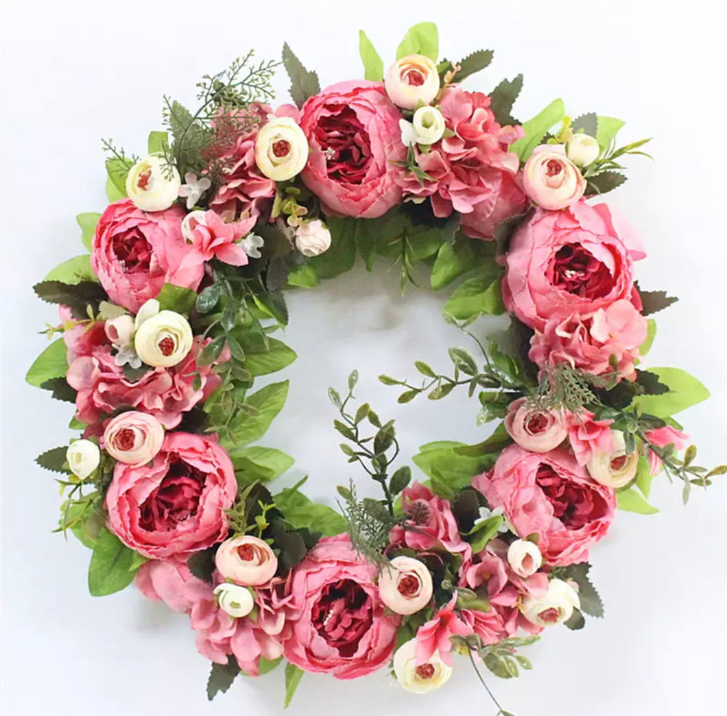 The Stella - Rose Pink Peony Wreath