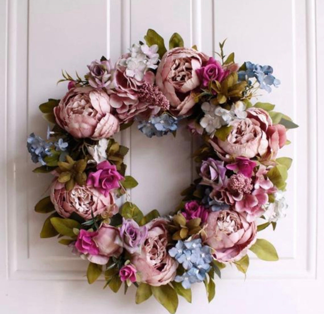 The Stella -  Dusky Pink Summer Wreath