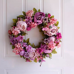 The Stella -  Purple Peony Summer Wreath