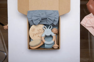 The London - Blue Headband Baby Gift Set