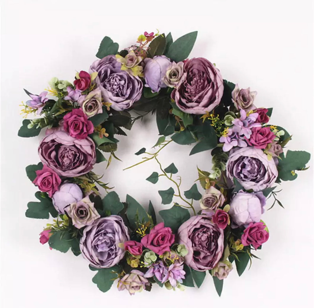The Ella - Autumn Purple Peony Wreath