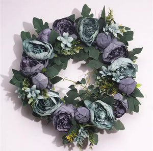 The Stella -  Blue Peony Summer Wreath