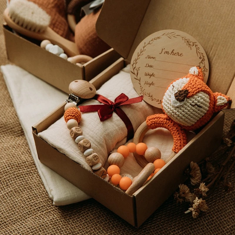 The London - Orange Milestone New Baby Gift Set