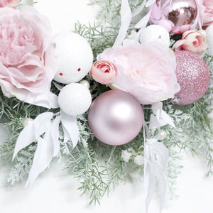 The Stella - Pink Christmas Winter Wreath