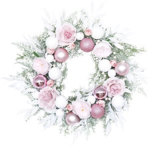 The Stella - Pink Christmas Winter Wreath